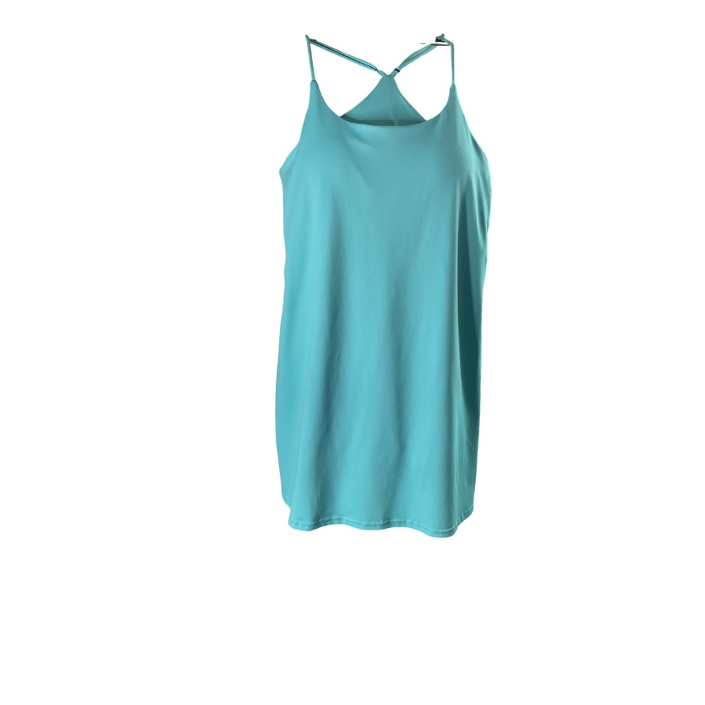 Athletic Turquoise Blue Racerback Mini Dress Activewear Tennis Golf Womens